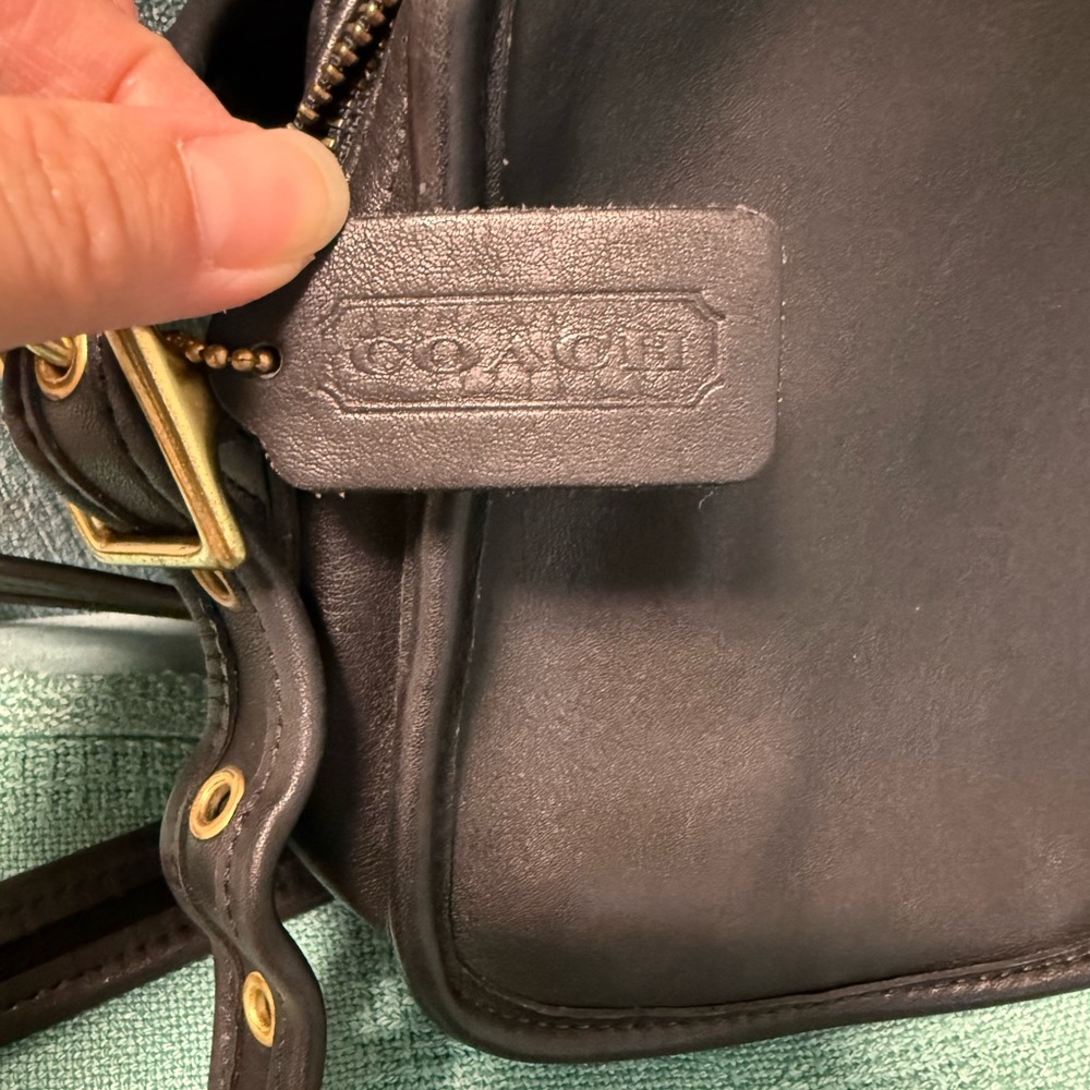 Coach vintage black Leather East West Compartment Bag - Picture 7 of 8